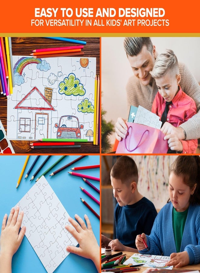 Decorably 8 Pack Blank Puzzles for Kids Set with Matte Finish, 28pcs Each 5.5x8in to Draw On for Boys & Girls Activities, Arts & Crafts, DIY Projects or Party Favors - Image 5